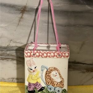 Luxury Charming Ceramic Bunny Bag with Pink Accents
